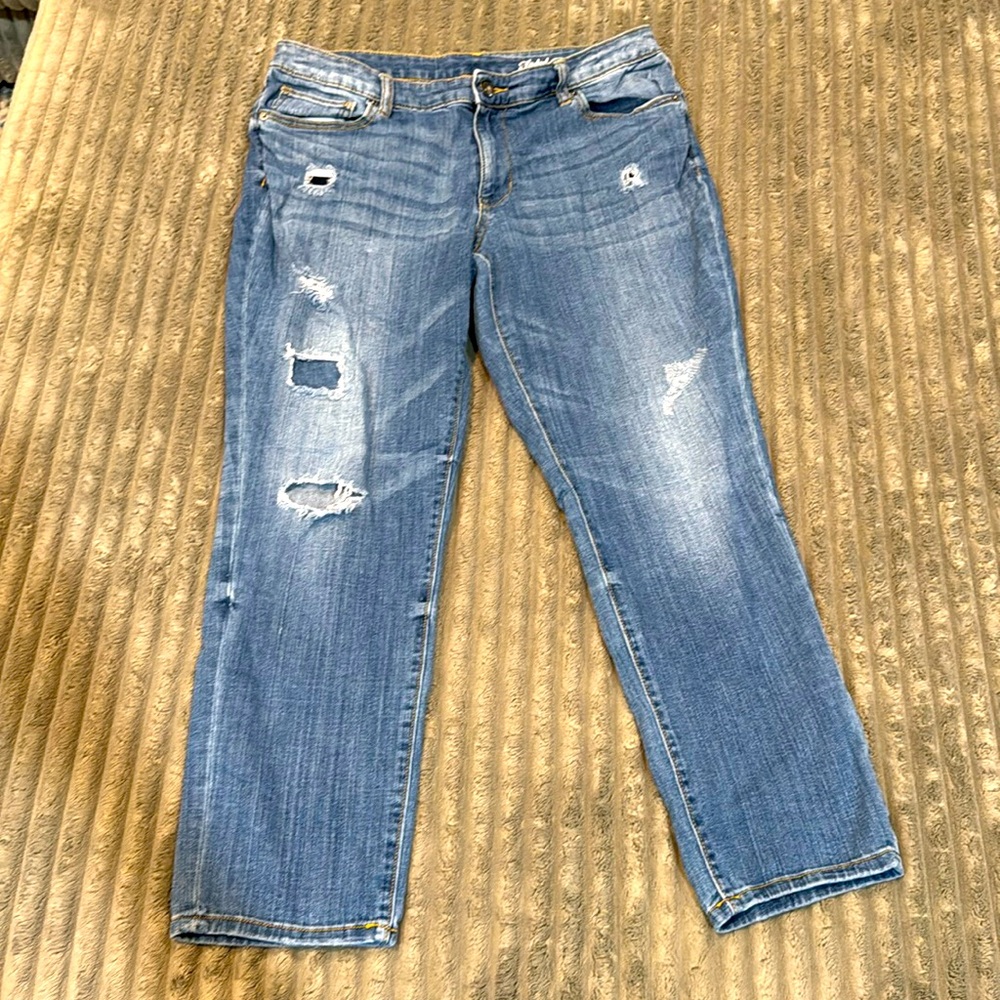 Faded glory distressed straight leg jeans